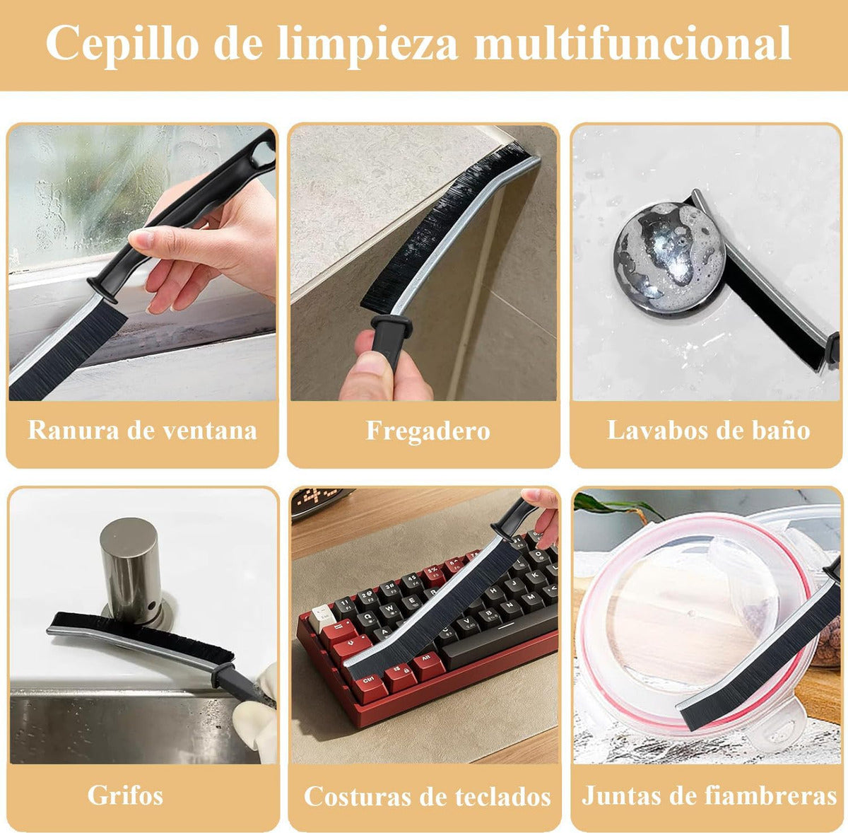 Cepillo de Limpieza Multiusos | 20 Piezas | Grietas, Cocina y Baño