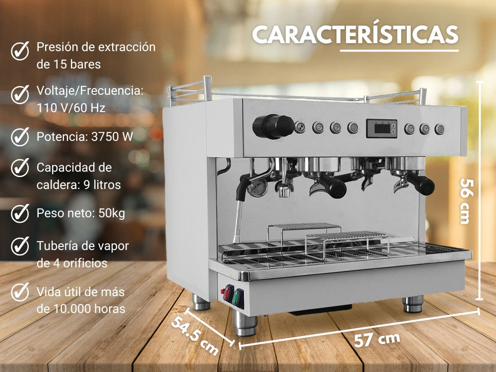 Cafetera Comercial Semiautomática | Acero Inoxidable | 110V Reacondicionada