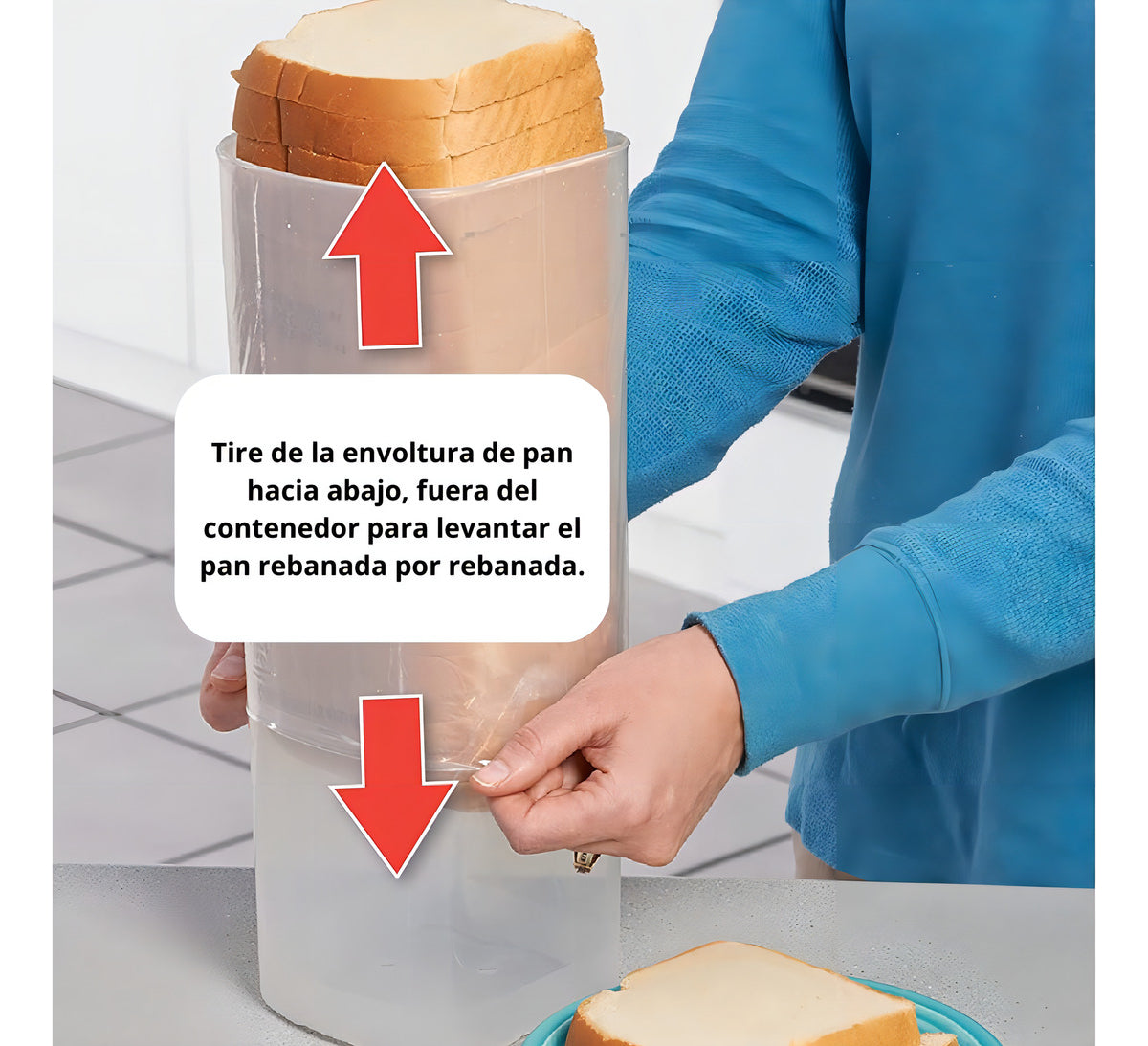 Panera Dispensadora | Para Pan de Molde | Color Blanco Liso