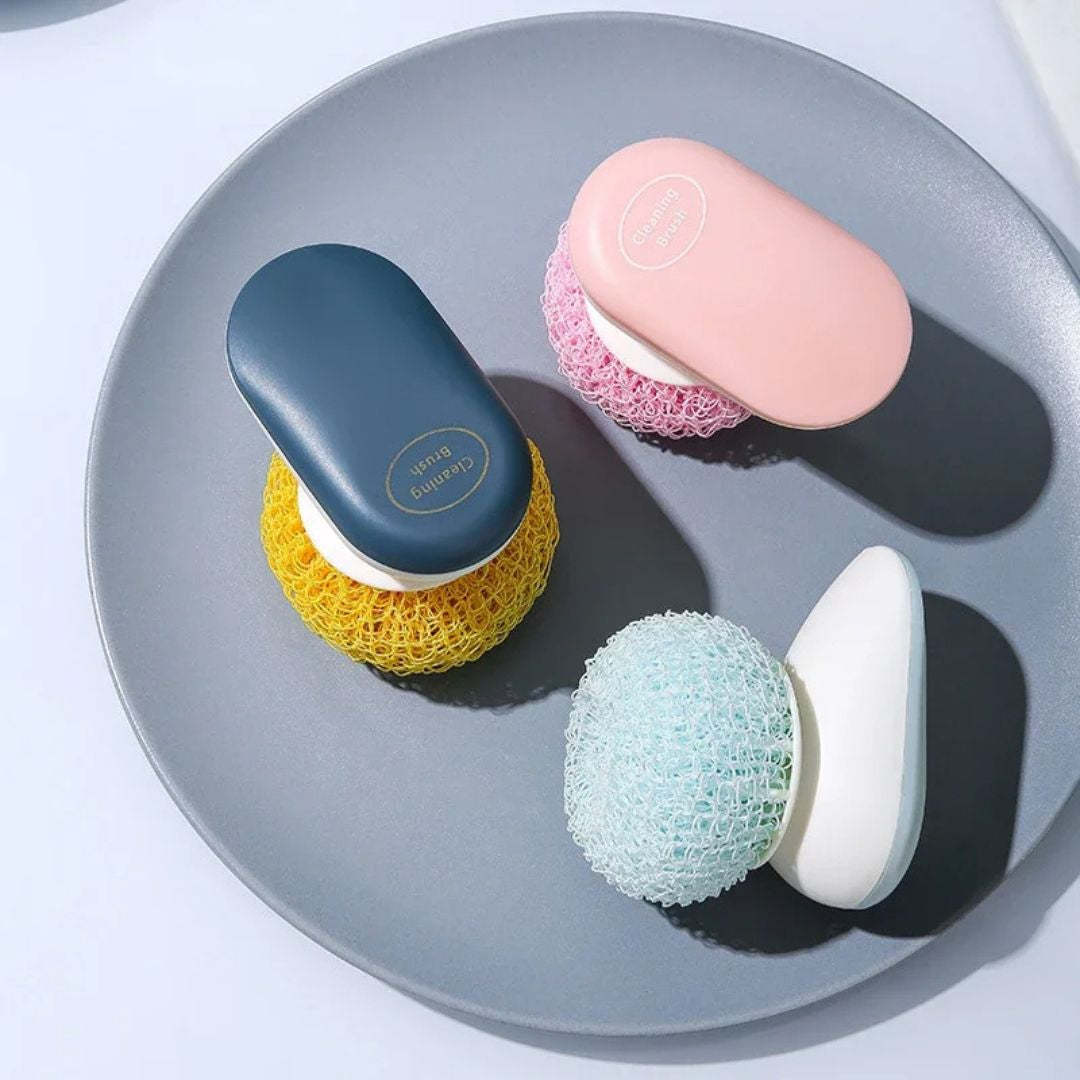 Cepillo de Cocina 3 Piezas | Nano Fibra | Mango Desmontable