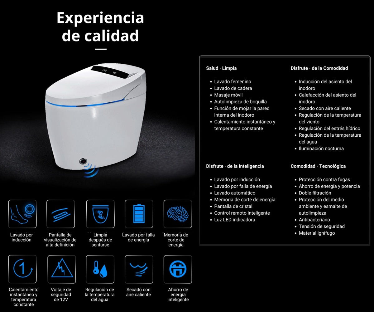 Inodoro Inteligente Automático | 4 en 1 | Smart Toilet Sensoilet | Shinobi