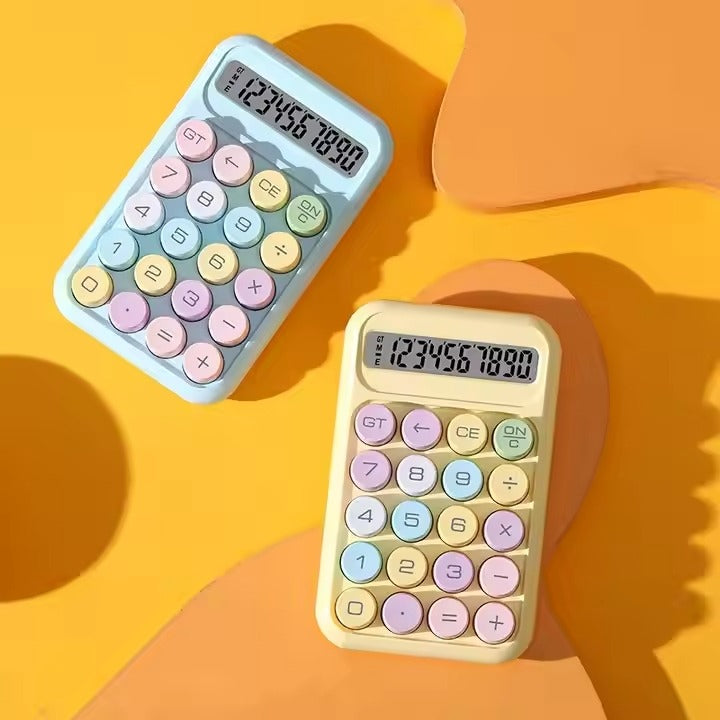 Set 2 Calculadoras Cute Sweet Con Teclado Mecánico Lcd 10d