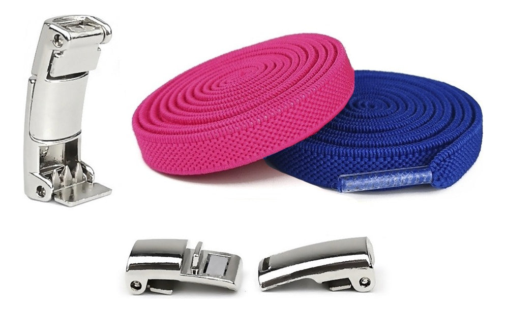 Agujetas Elásticas con Broche de Metal | Para Calzado | 2 Pares