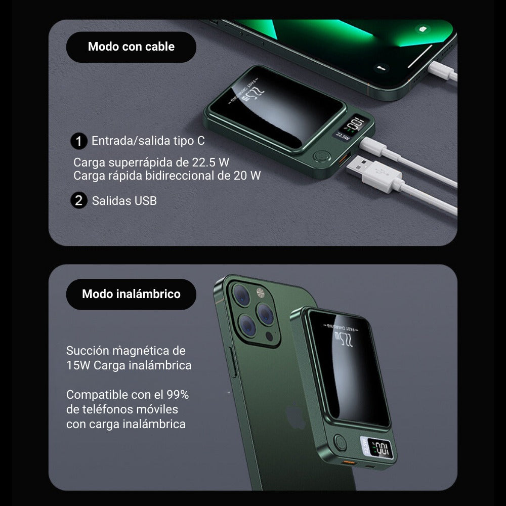 Cargador Inalámbrico Magsafe | 5000 mAh | LED 20W | iPhone