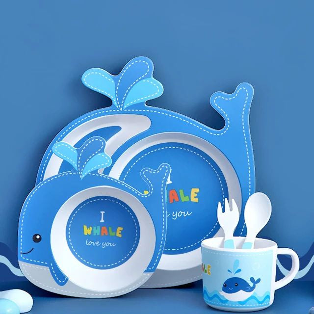 Set De Vajilla 5 Piezas De Fibra De Bambú Para Niños