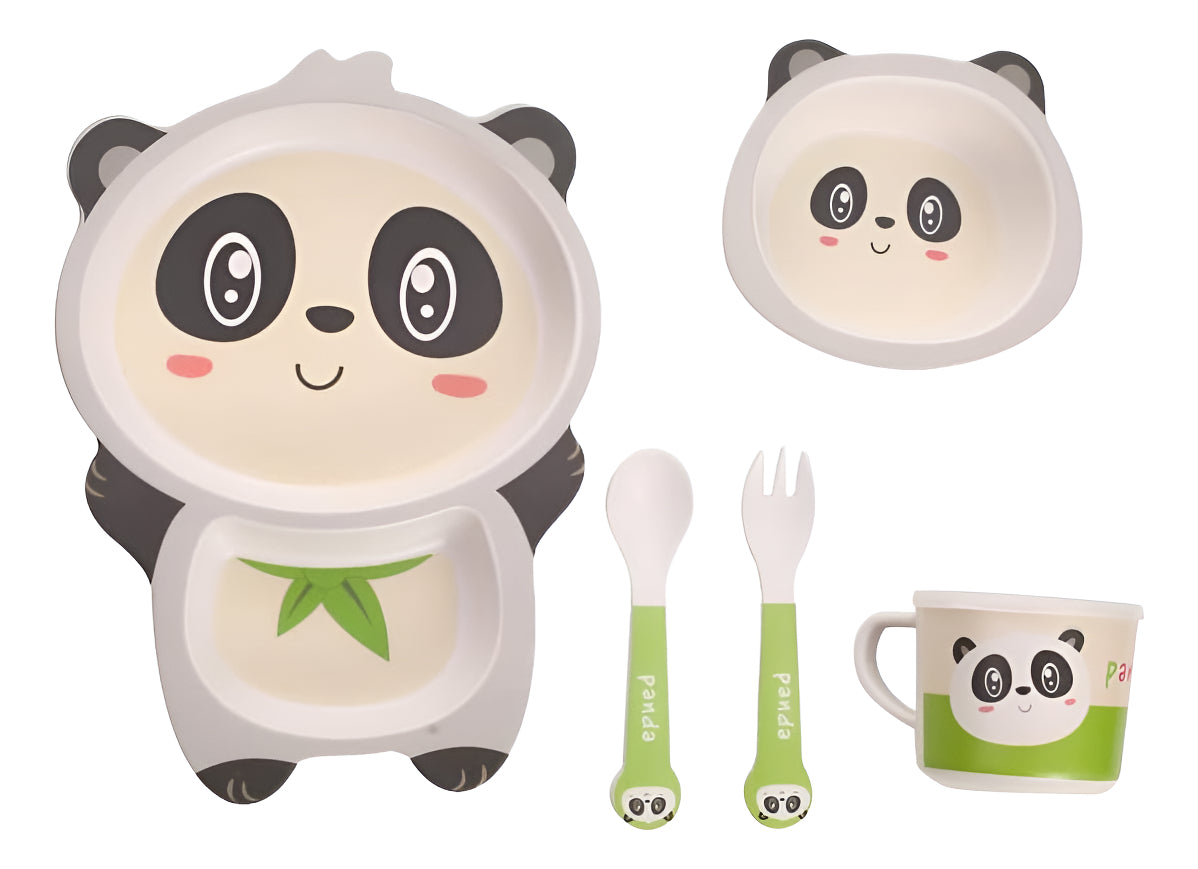 Set De Vajilla 5 Piezas De Fibra De Bambú Para Niños