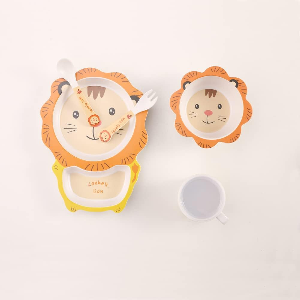 Set De Vajilla 5 Piezas De Fibra De Bambú Para Niños