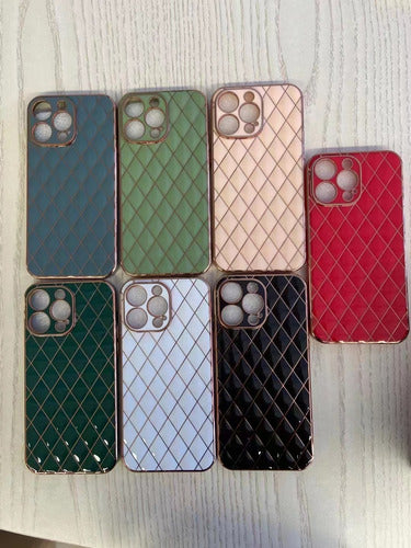 Funda iPhone 13 Pro | Galvaniplastia Blanca | Diseño Geométrico Deluxe