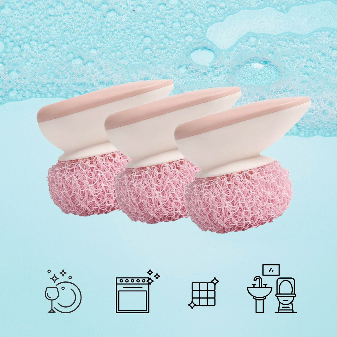 Cepillo Nano Fibra Cocina | Mango Desmontable | Set 3 Piezas