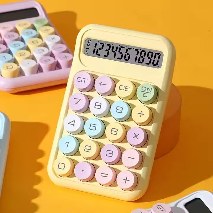 Set 2 Calculadoras Cute Sweet | Teclado Mecánico | LCD 10 Dígitos