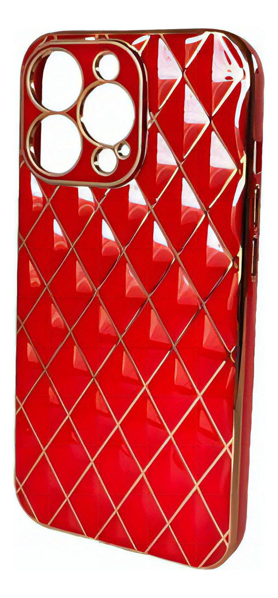 Funda iPhone 13 Pro | Galvaniplastia Blanca | Diseño Geométrico Deluxe