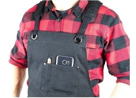 Mandil Parrillero Profesional | Lona Grill Bee | Color Negro