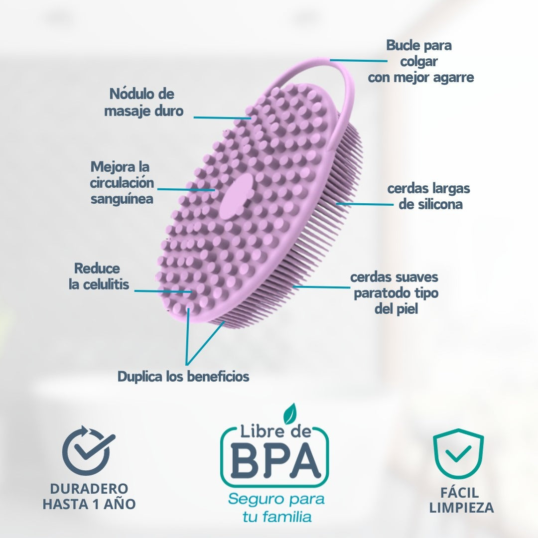 Kit de Cepillos para Ducha | 3 Piezas | Silicona Antideslizante