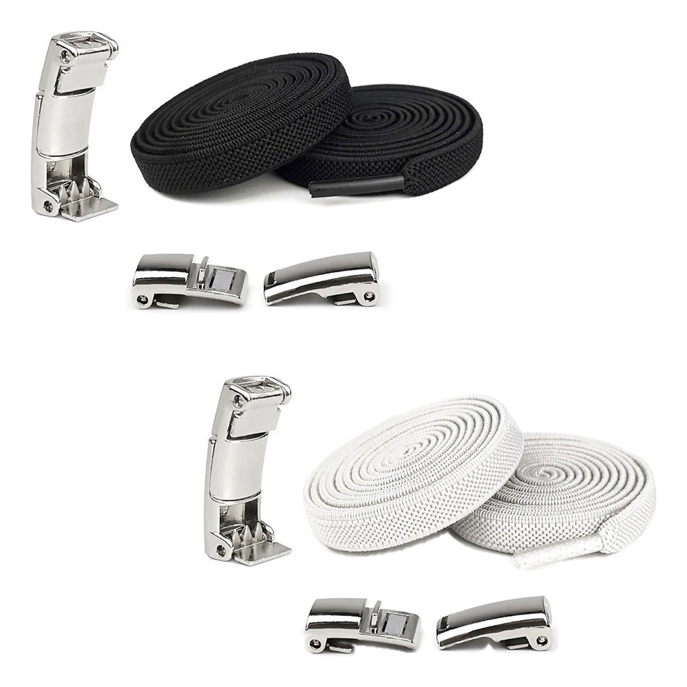 Agujetas Elásticas con Broche de Metal | Para Calzado | 2 Pares
