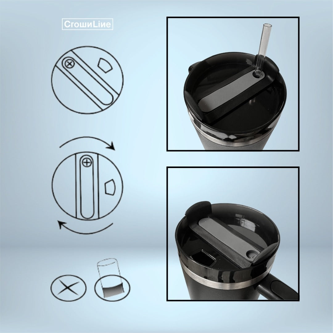 Termo 40 oz | Crownline | Acero Inoxidable con Popote