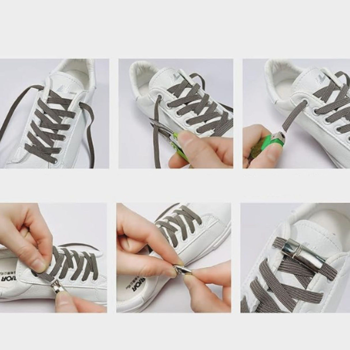Agujetas Elásticas con Broche de Metal | Para Calzado | 2 Pares
