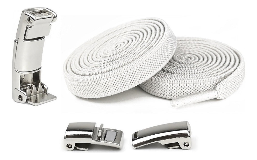 Agujetas Elásticas con Broche de Metal | Para Calzado | 2 Pares