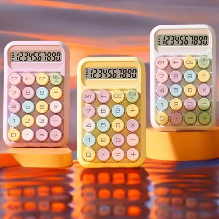 Set 2 Calculadoras Cute Sweet Con Teclado Mecánico Lcd 10d