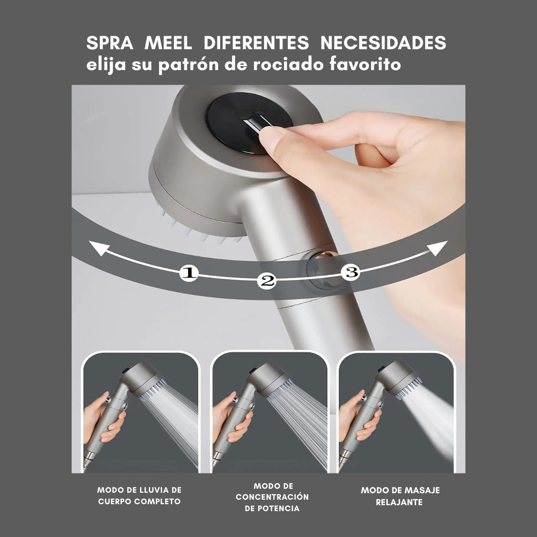 Regadera Tipo Telefono Ducha Ajustable Filtro Antisarro