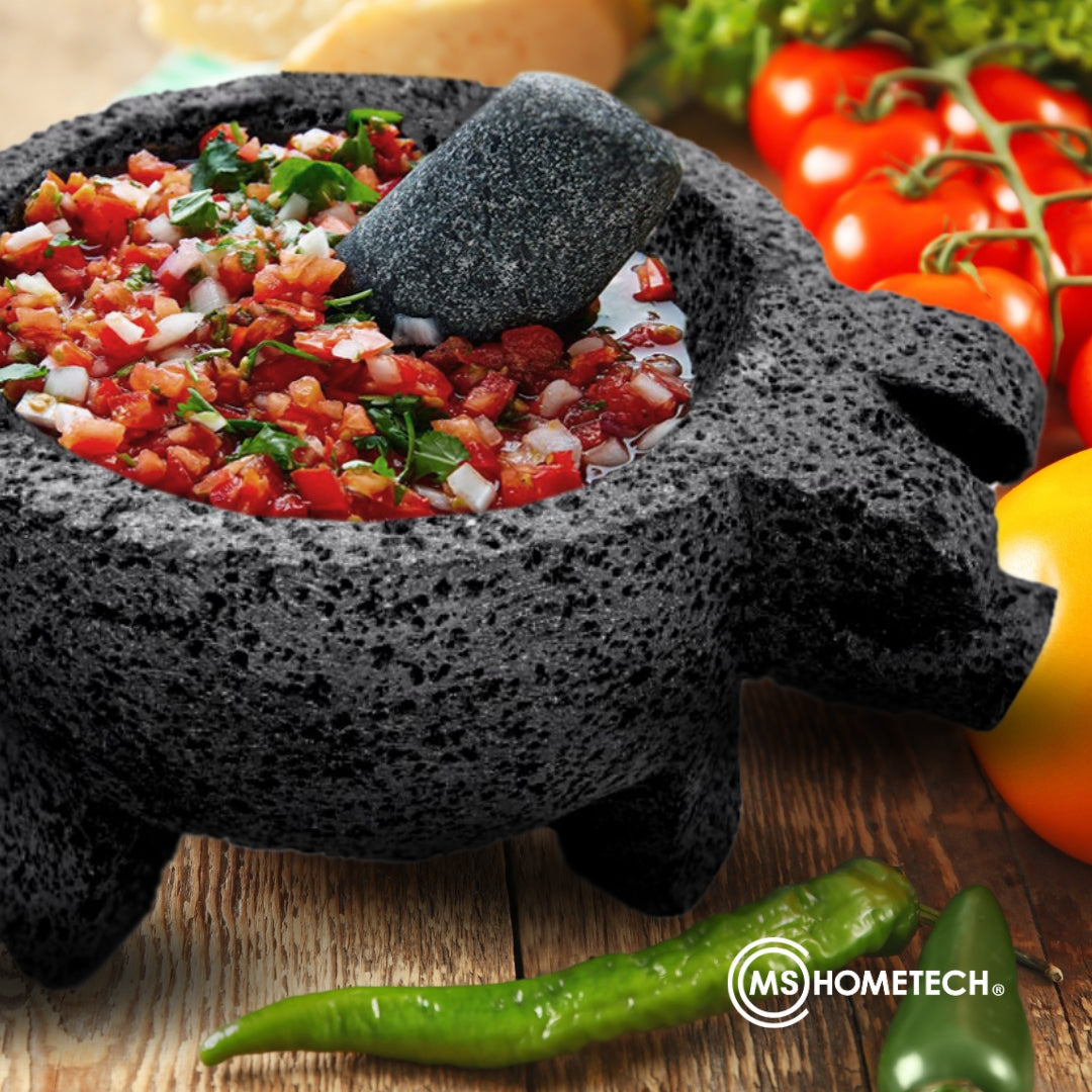 Molcajete de Piedra Volcánica #12 | Con Mortero | Precurado