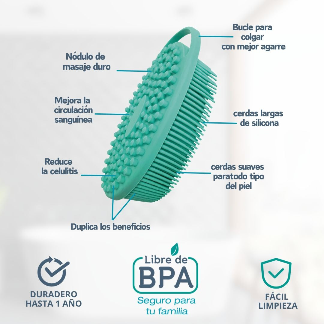 Kit de Cepillos para Ducha | 3 Piezas | Silicona Antideslizante