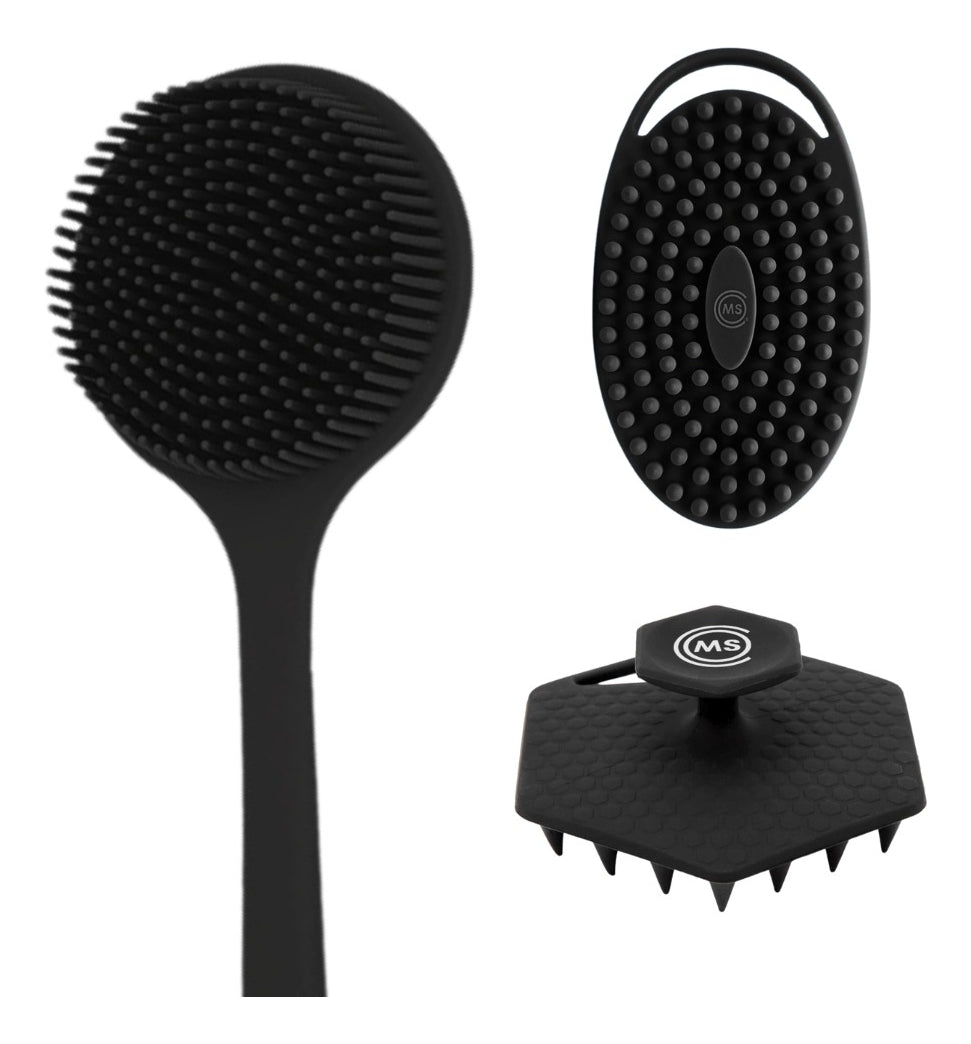Kit de Cepillos para Ducha | 3 Piezas | Silicona Antideslizante