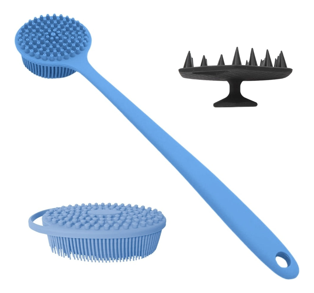 Kit de Cepillos para Ducha | 3 Piezas | Silicona Antideslizante