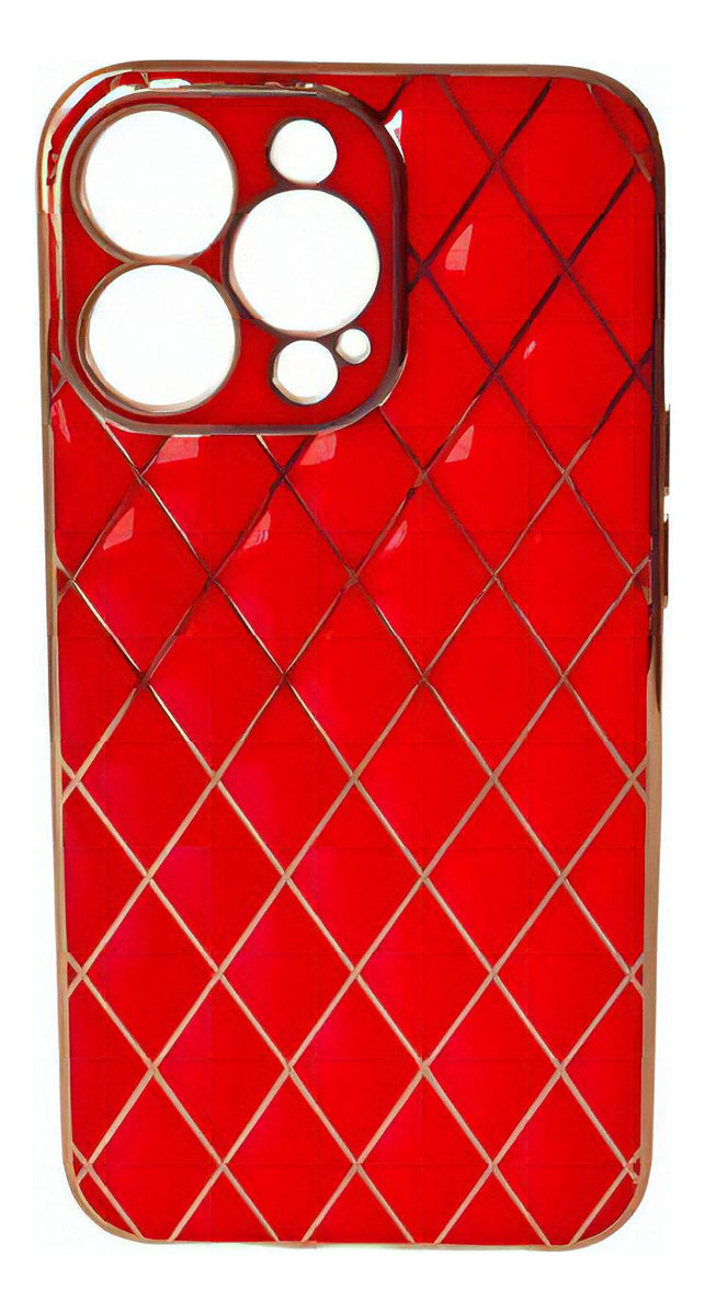 Funda iPhone 13 Pro | Galvaniplastia Blanca | Diseño Geométrico Deluxe