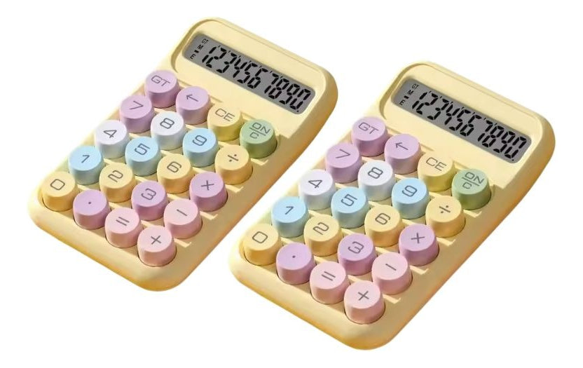 Set 2 Calculadoras Cute Sweet Con Teclado Mecánico Lcd 10d