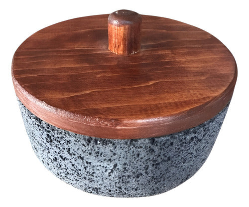 Tortillero de Piedra Volcánica | Tapa de Madera de Pino