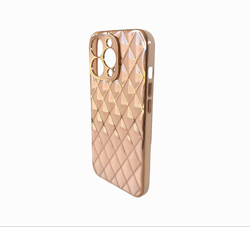 Funda iPhone 13 Pro | Galvaniplastia Blanca | Diseño Geométrico Deluxe