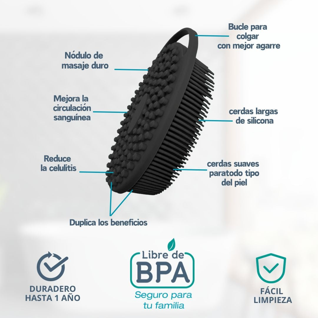 Kit de Cepillos para Ducha | 3 Piezas | Silicona Antideslizante