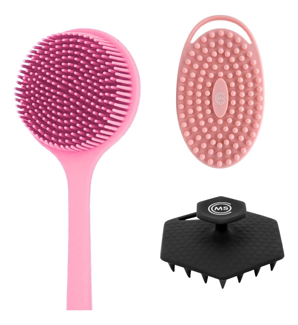 Kit de Cepillos para Ducha | 3 Piezas | Silicona Antideslizante