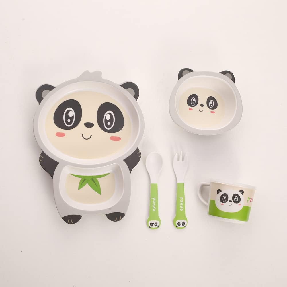 Set De Vajilla 5 Piezas De Fibra De Bambú Para Niños