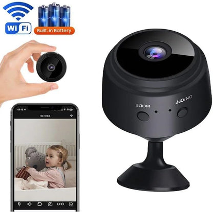 Paquete de 2 Cámaras de Seguridad Shinobi WiFi Mini 1080P HD – Detección de Movimiento, Visión Nocturna– Cámara Espía Inalámbrica Interior/Exterior con Batería Recargable y Control por App
