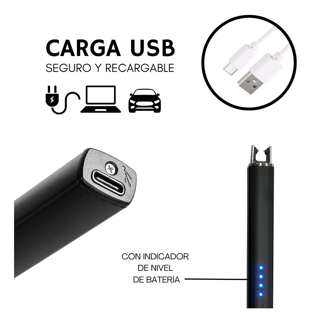 Encendedor Electrónico Recargable USB | Plasma | MS