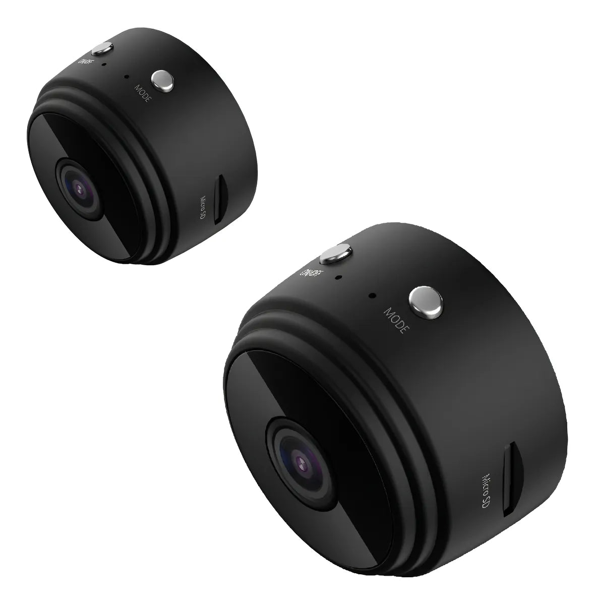 Paquete de 2 Cámaras de Seguridad Shinobi WiFi Mini 1080P HD – Detección de Movimiento, Visión Nocturna– Cámara Espía Inalámbrica Interior/Exterior con Batería Recargable y Control por App
