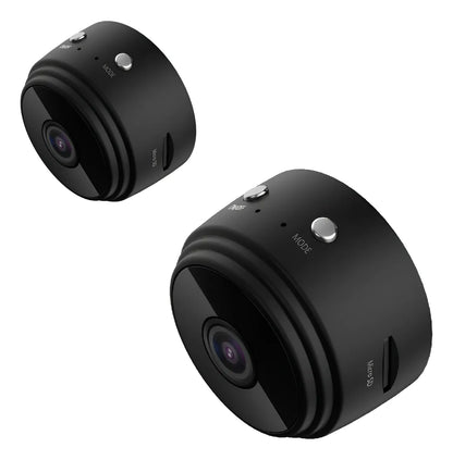 Paquete de 2 Cámaras de Seguridad Shinobi WiFi Mini 1080P HD – Detección de Movimiento, Visión Nocturna– Cámara Espía Inalámbrica Interior/Exterior con Batería Recargable y Control por App