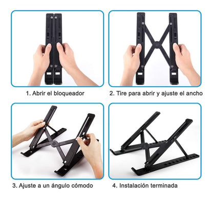 Base para Laptop | Soporte Plegable de Aluminio | Antideslizante