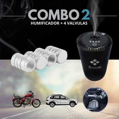 Combo Auto | Humidificador + Tapas para Válvulas | Aluminio