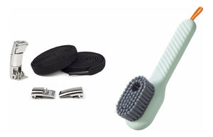 Kit Cepillo Para Limpiar Tenis + Agujetas Elásticas