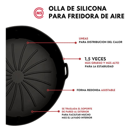 Cesta Reutilizable para Freidora de Aire | Silicona + Pinzas