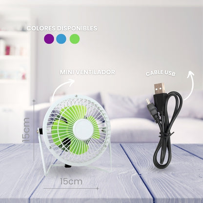 Mini Ventilador Portátil USB | 4 Pulgadas | Mini Fan de Escritorio