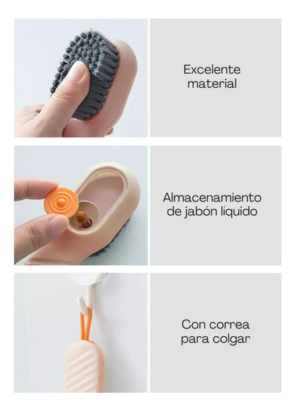 Cepillos para Lavar Tenis | Con Dosificador | 2 Pz | MS
