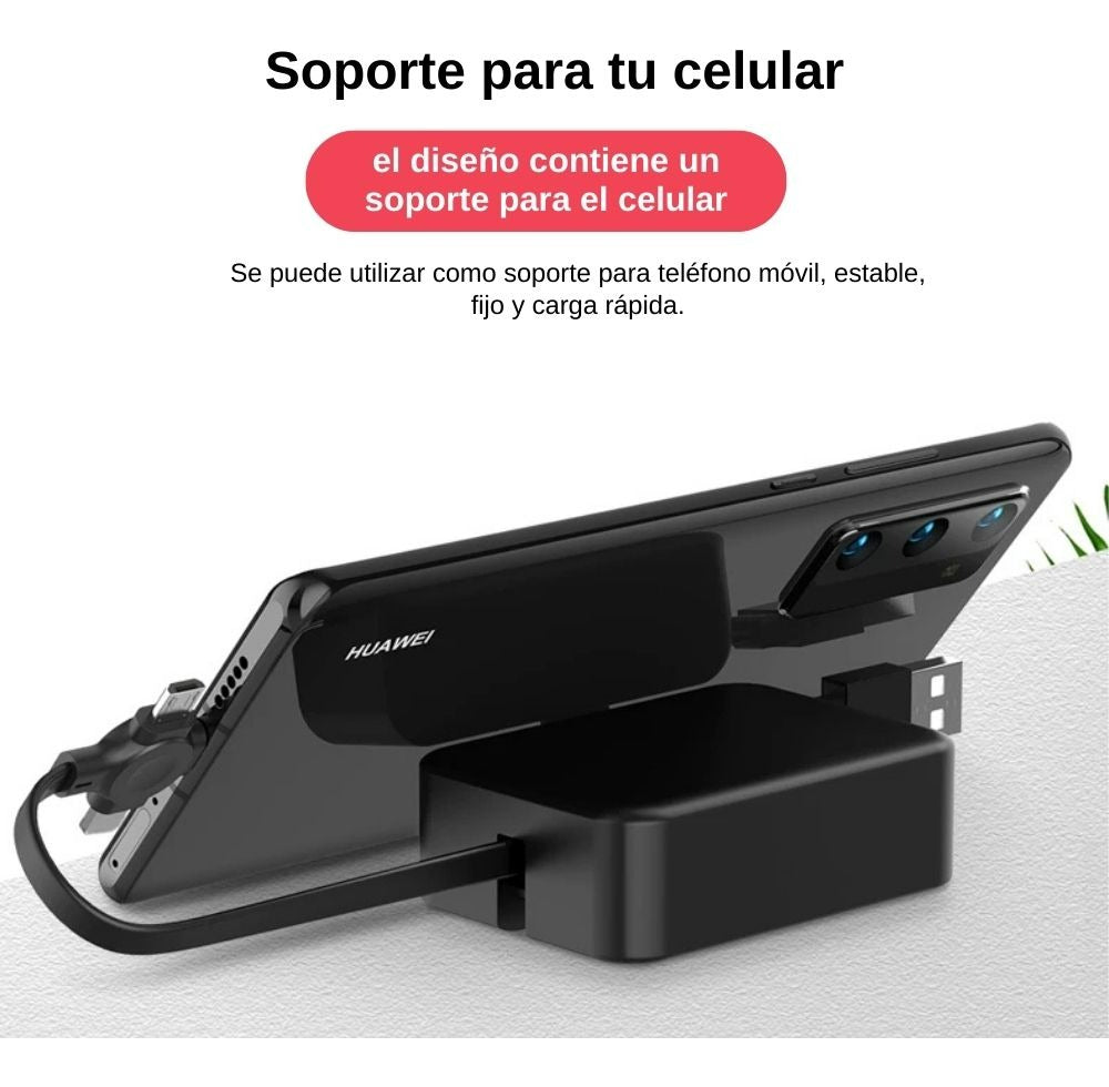 Cable USB Retráctil | 3 en 1 | 2 Piezas | Carga Múltiple