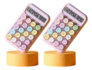 Set 2 Calculadoras Cute Sweet | Teclado Mecánico | LCD 10 Dígitos