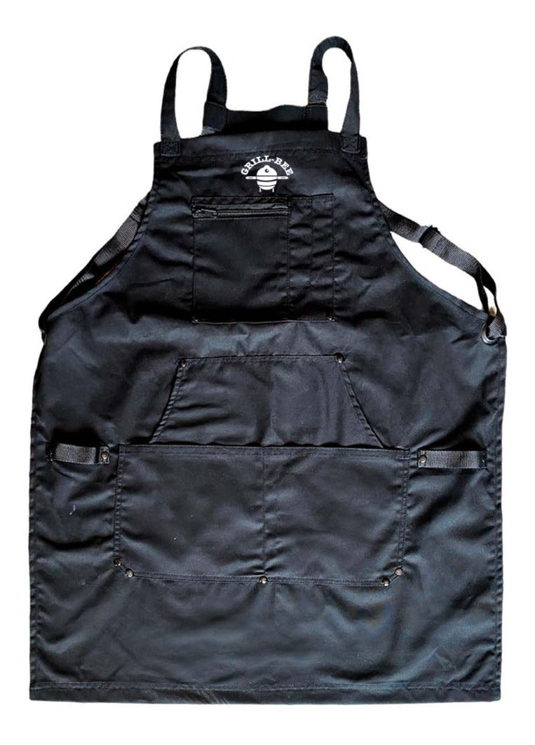 Mandil Parrillero Profesional | Lona Grill Bee | Color Negro