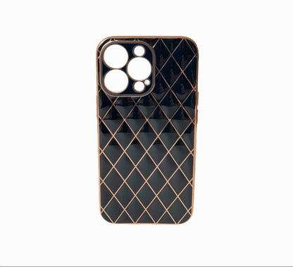 Funda iPhone 13 Pro | Galvaniplastia Blanca | Diseño Geométrico Deluxe