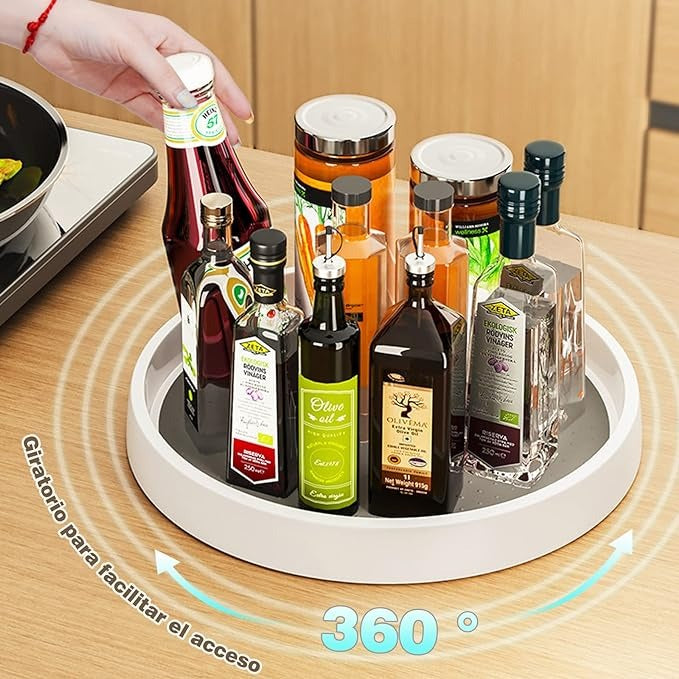 Bandeja Organizadora Multiusos | Giratoria | 2 Piezas Antideslizantes