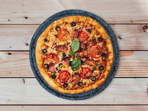 Comal de Piedra Volcánica | Para Pizza | Incluye Cortador de Acero